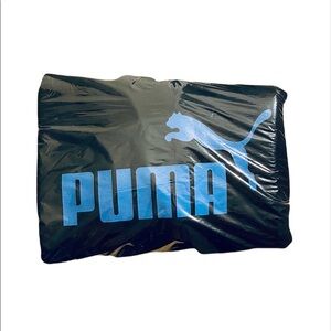NWT Puma: Women’s Extra Large Black & Blue Drawcord Logo Workout Hoodie